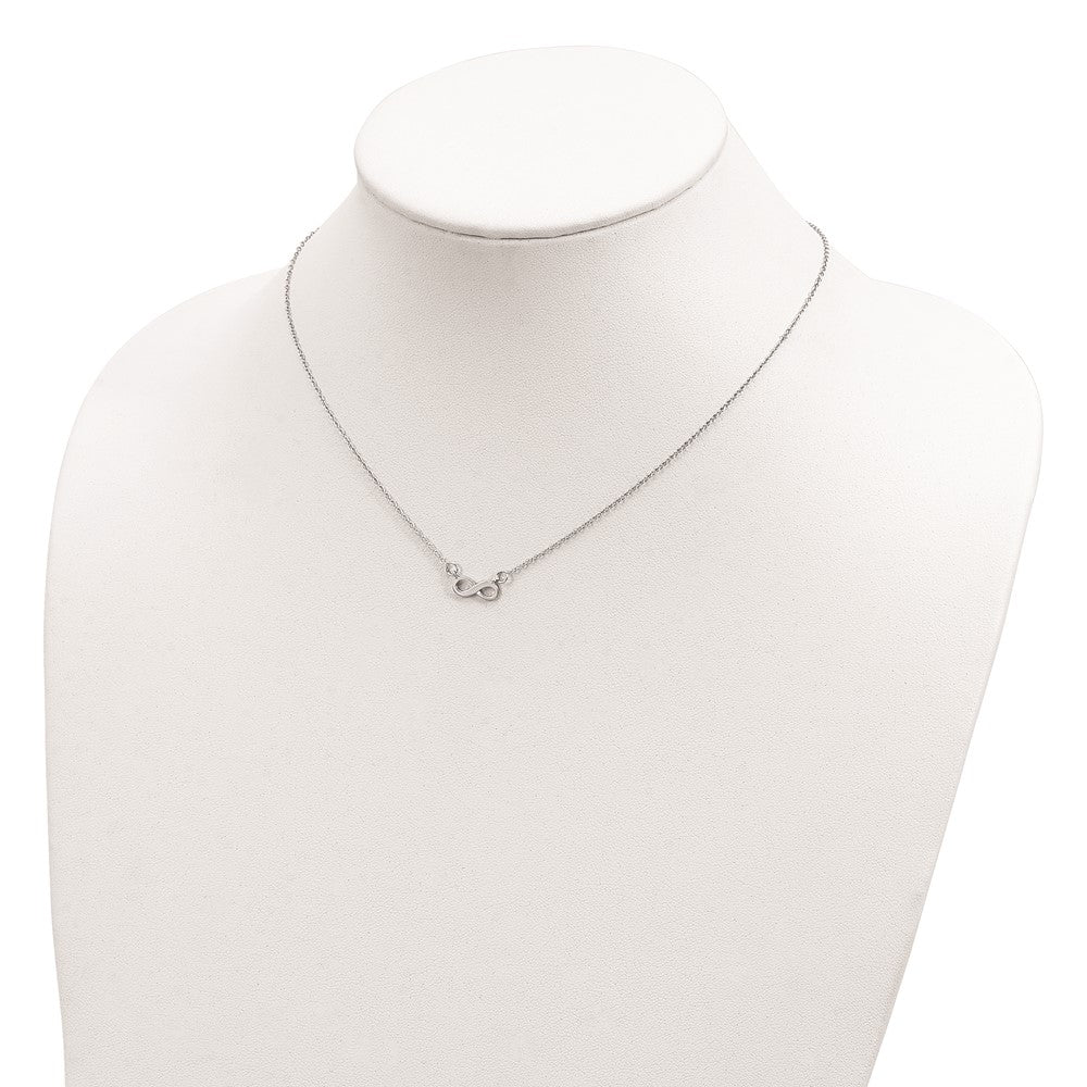 Sterling Silver Rhodium-plated w/ 2in ext. Infinity Necklace