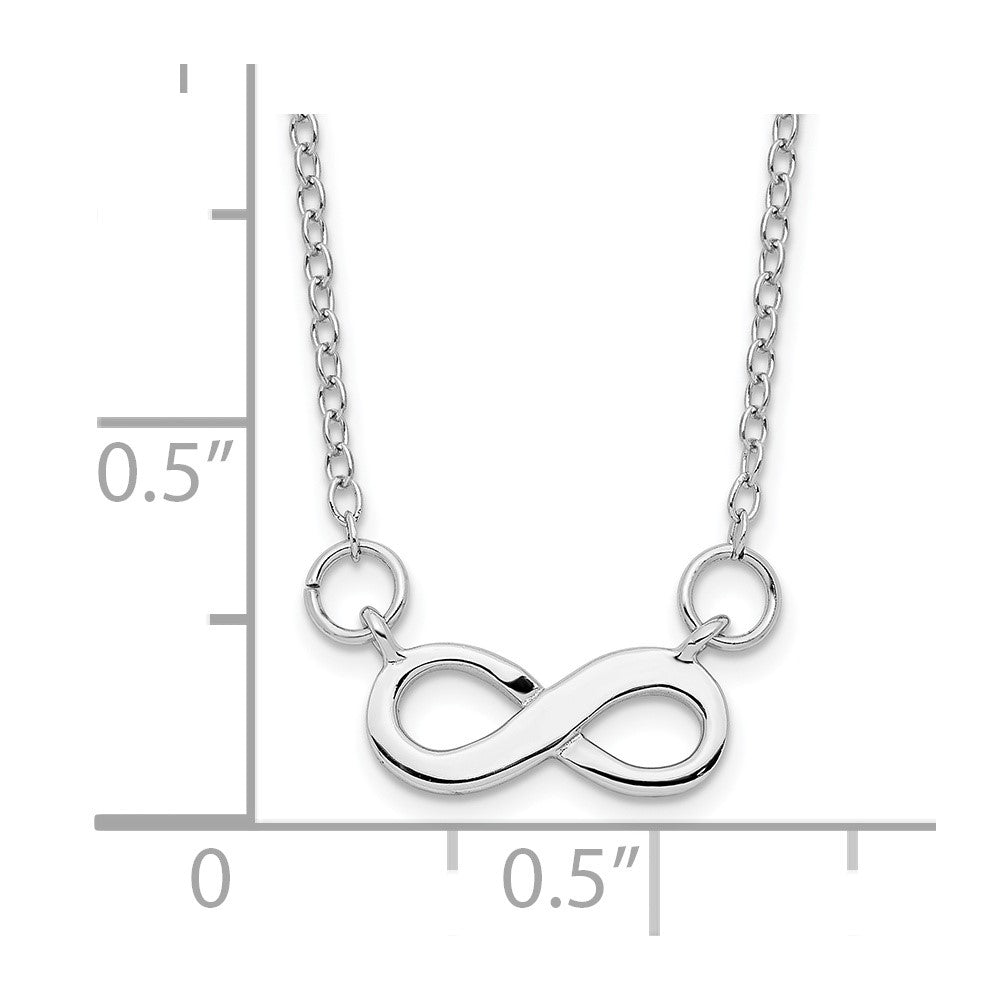 Sterling Silver Rhodium-plated w/ 2in ext. Infinity Necklace