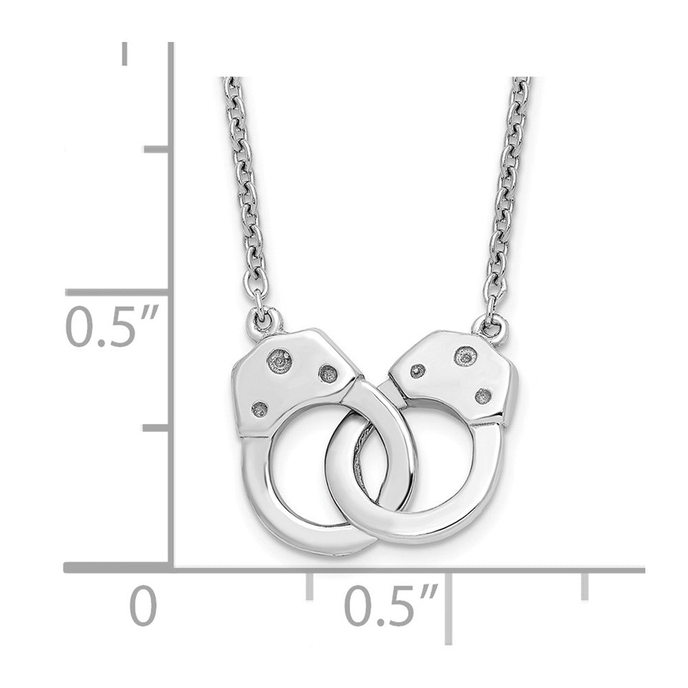 Sterling Silver Rhodium-plated Handcuff Necklace