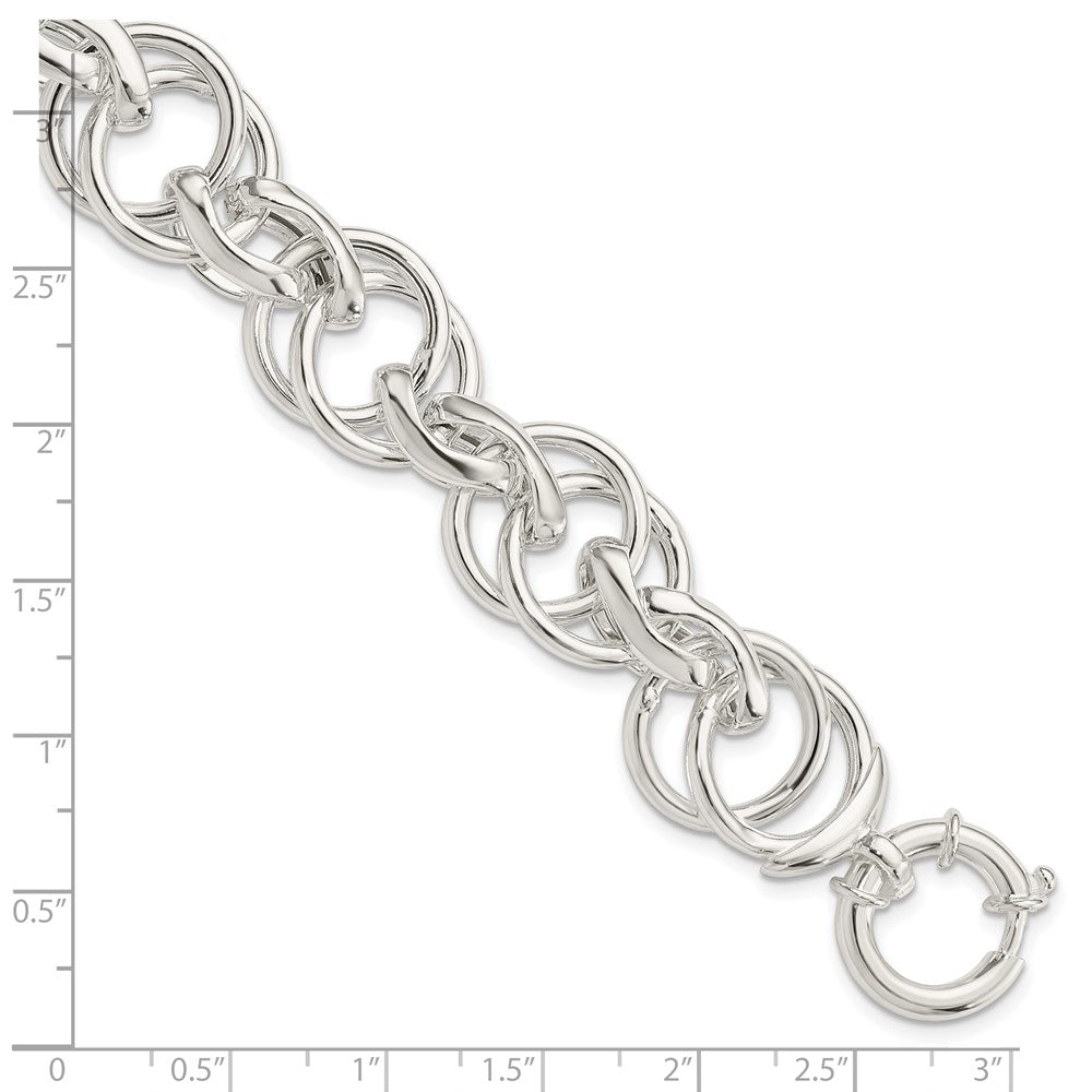 Sterling Silver Polished Fancy Link 8.5 inch Bracelet