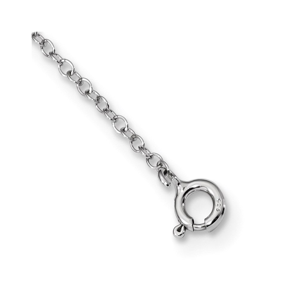 Sterling Silver Rhodium-plated 6 Station Flower Necklace