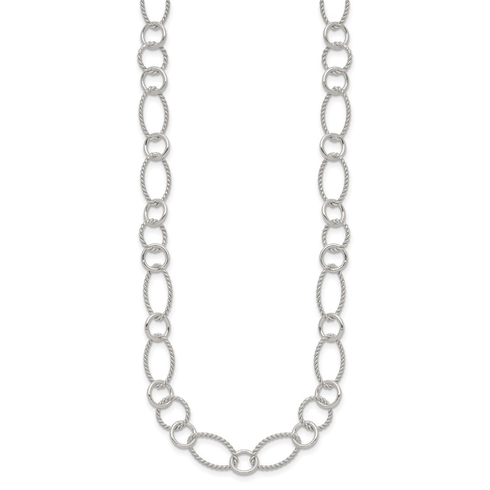 Sterling Silver Fancy Twisted Link Necklace