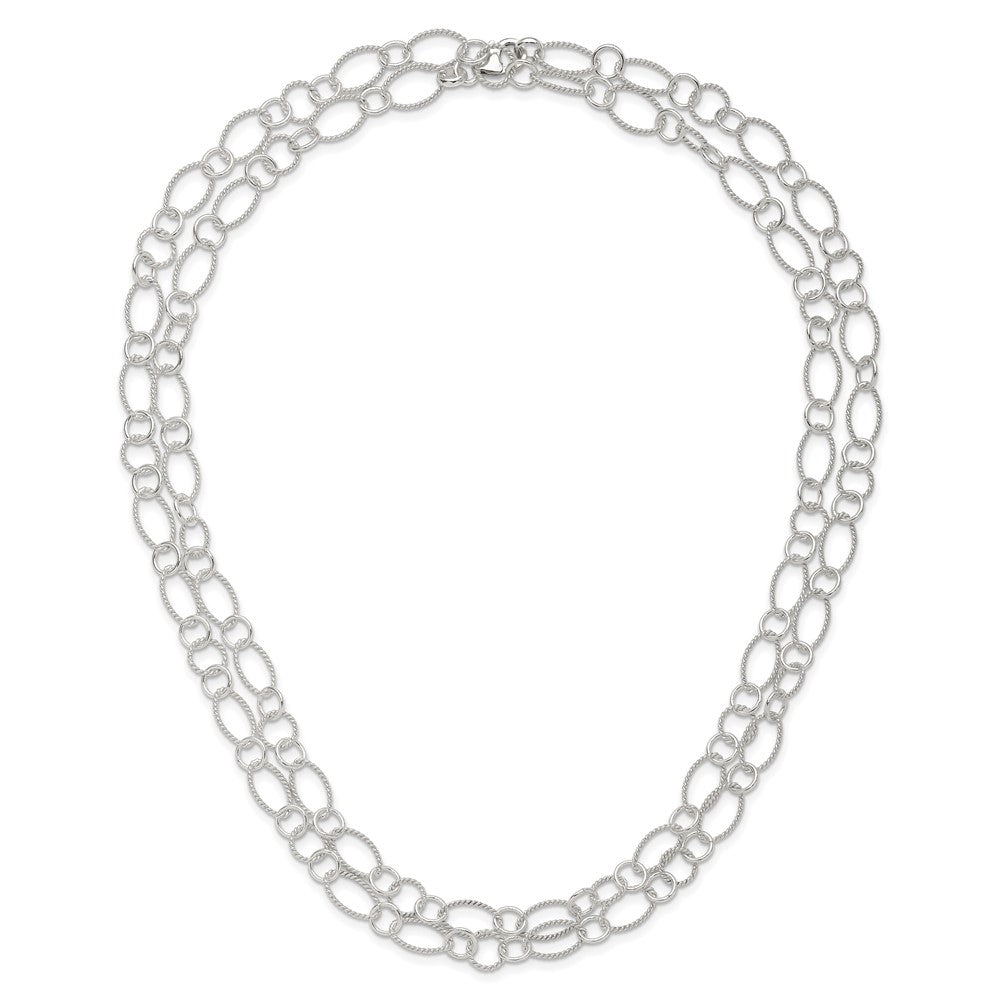 Sterling Silver Fancy Twisted Link Necklace