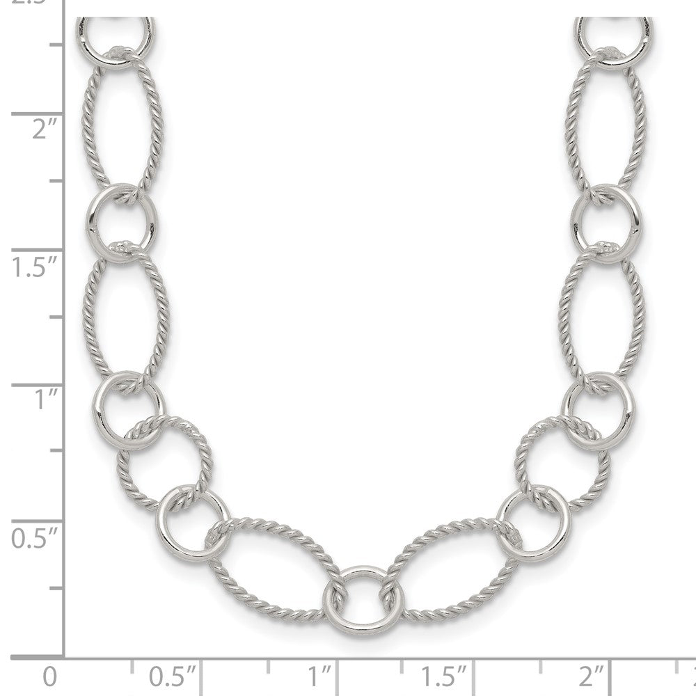 Sterling Silver Fancy Twisted Link Necklace