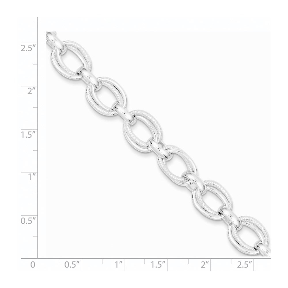 Sterling Silver 8.5inch Fancy Link Bracelet