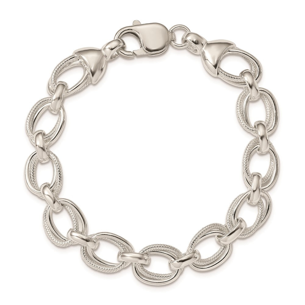 Sterling Silver 7.5inch Fancy Link Bracelet