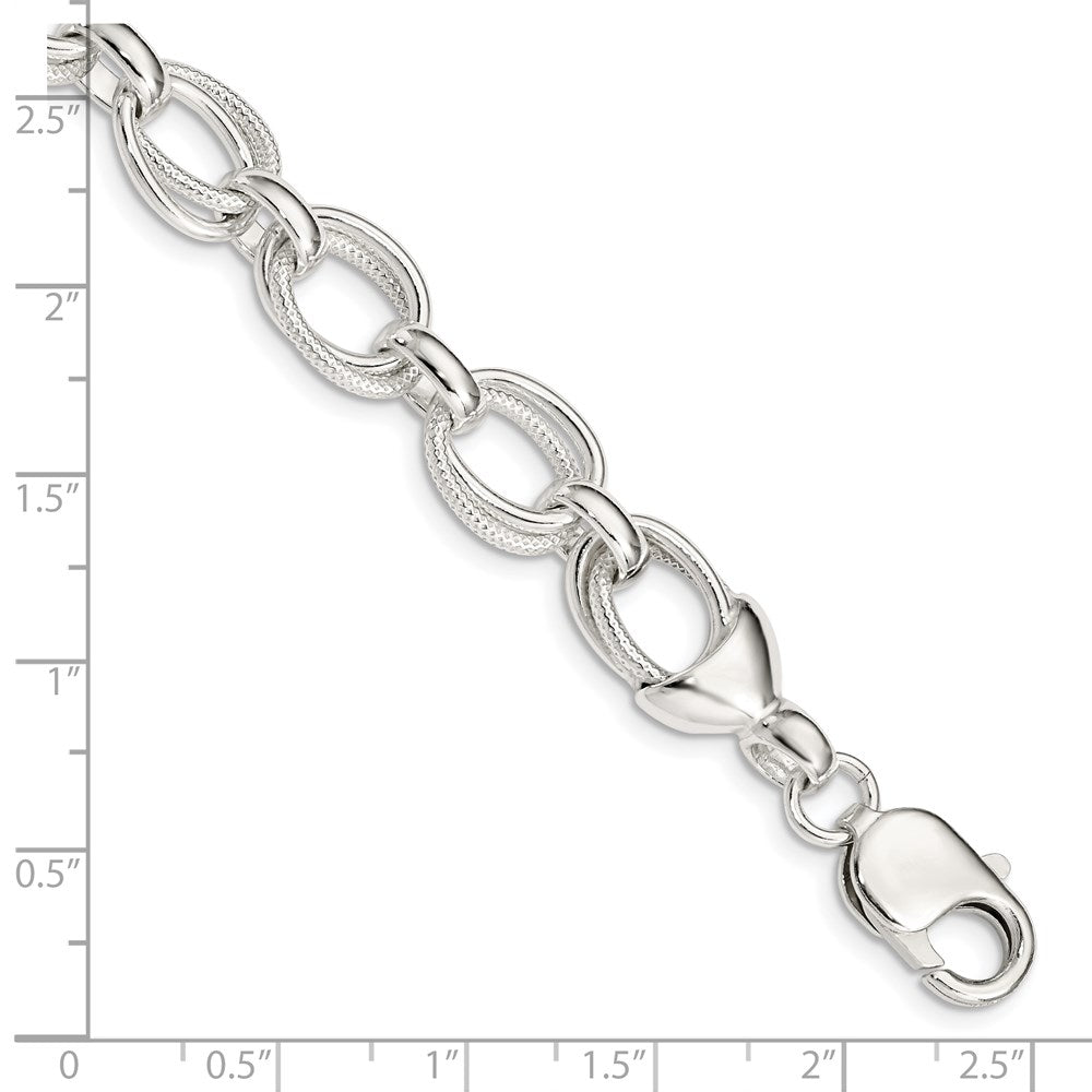 Sterling Silver 7.5inch Fancy Link Bracelet