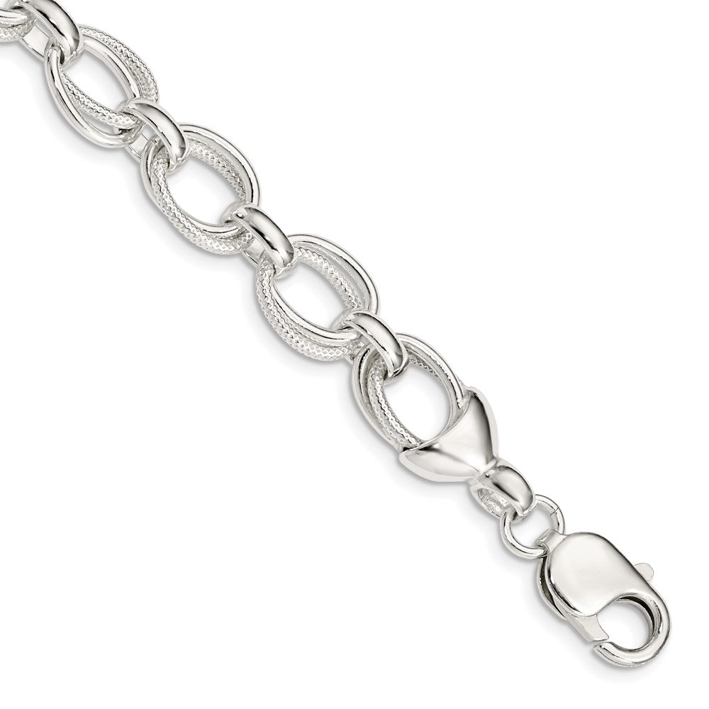 Sterling Silver 7.5inch Fancy Link Bracelet