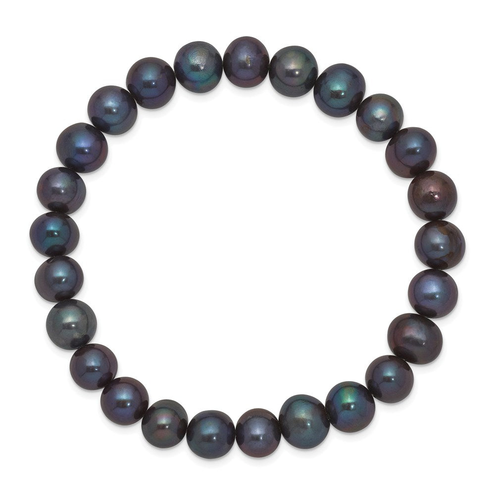 8-9mm Freshwater Cultured Black Pearl Stretch Bracelet