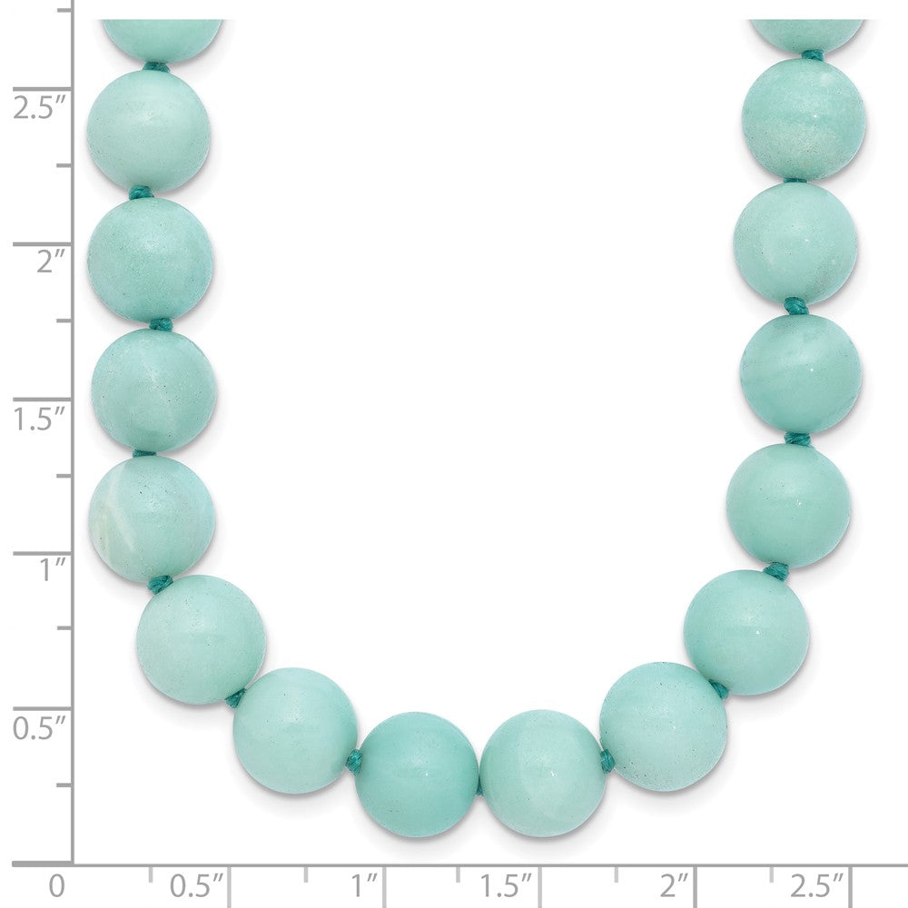 10-10.5mm Smooth Beaded Amazonite Necklace w/Sterling S.RH Clasp