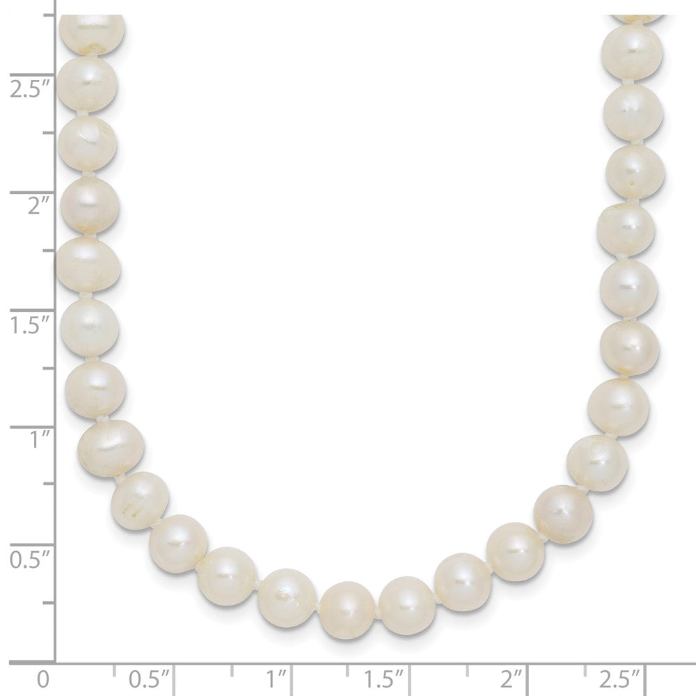 Sterling Silver Rhodium 6-7mm White Freshwater Cultured Pearl Necklace