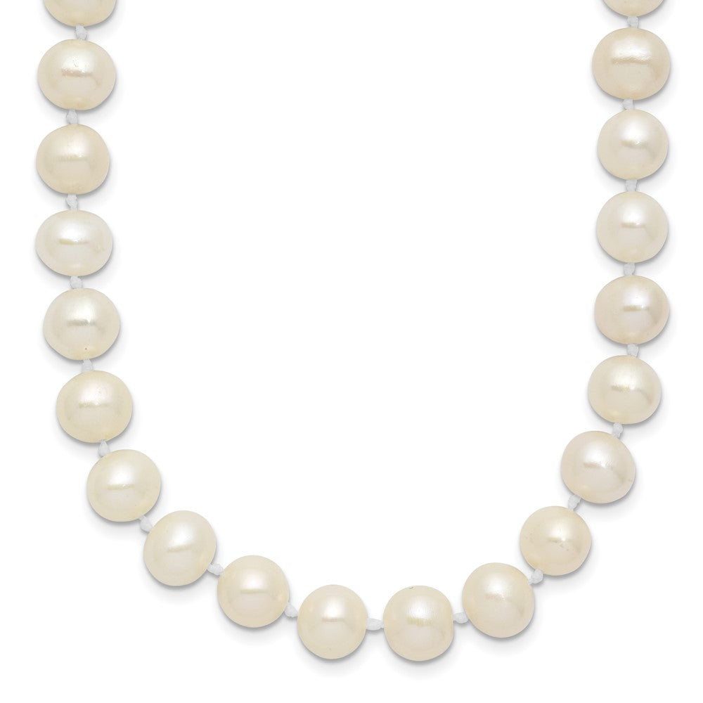 Sterling Silver Rhodium-plated 7-8mm White FWC Pearl Necklace