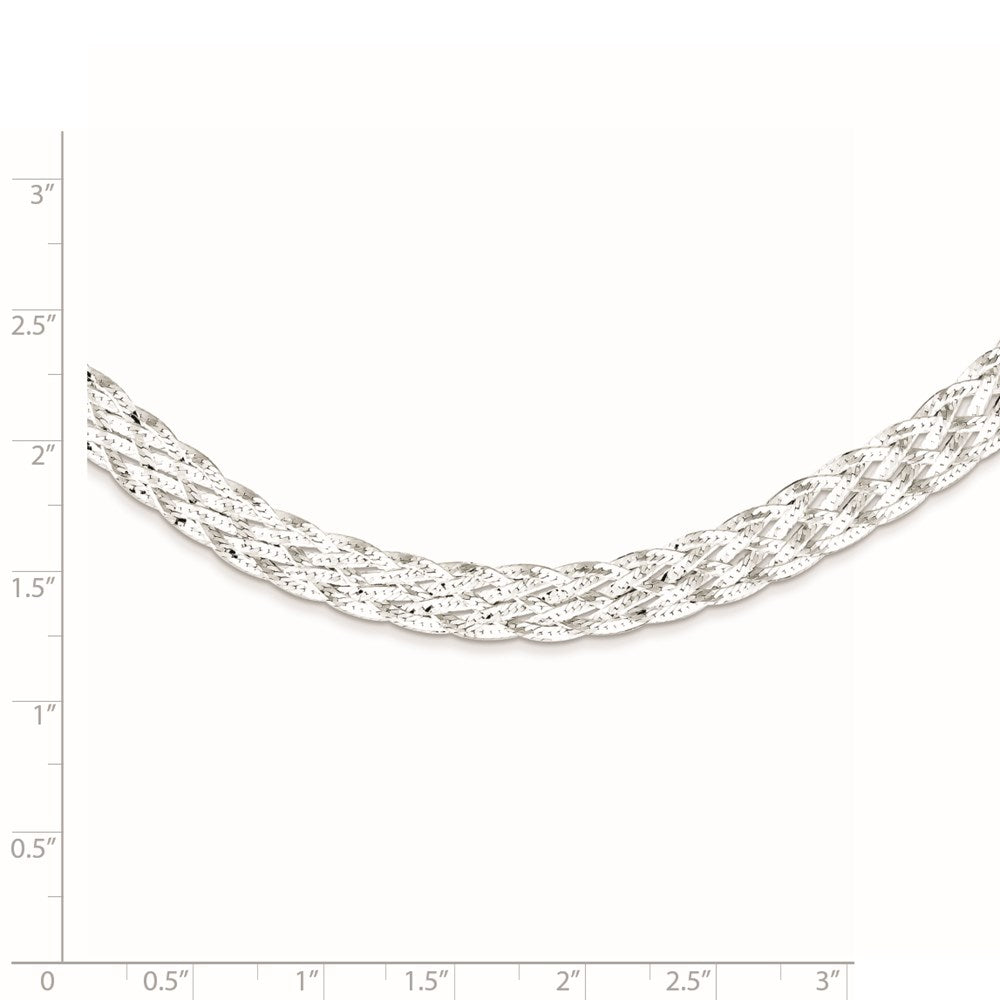 Sterling Silver 6.75mm Braided Fancy Necklace