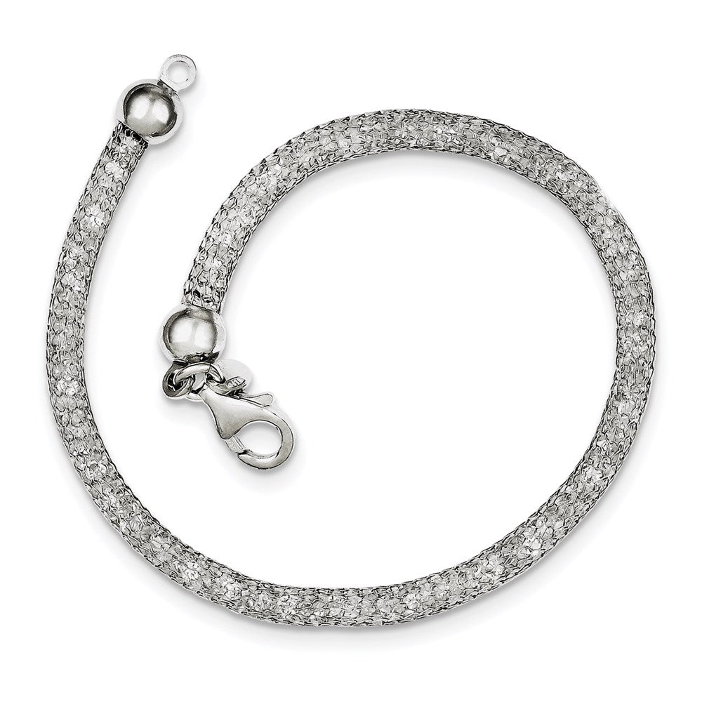 Sterling Silver Mesh & Strass Crystal Bracelet