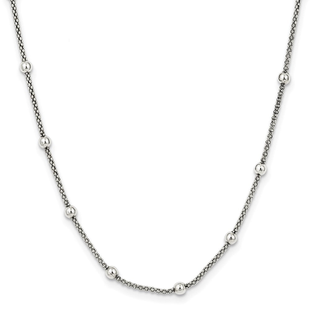 Sterling Silver Polished Beaded Necklace