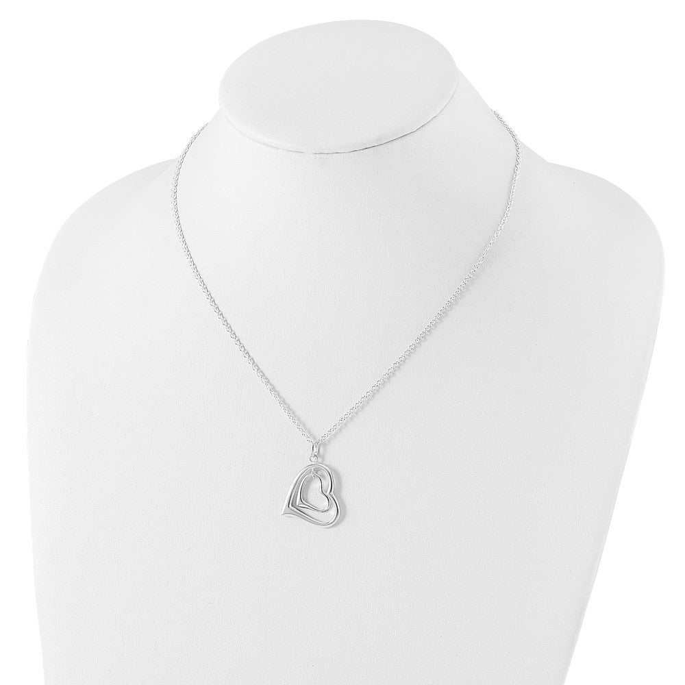 Sterling Silver Double Heart Necklace