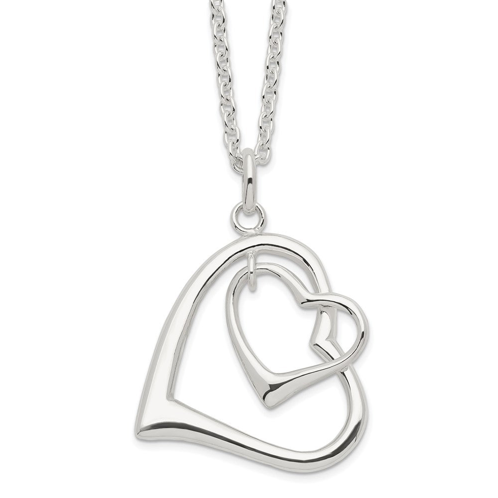 Sterling Silver Double Heart Necklace