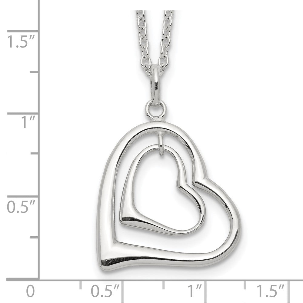 Sterling Silver Double Heart Necklace