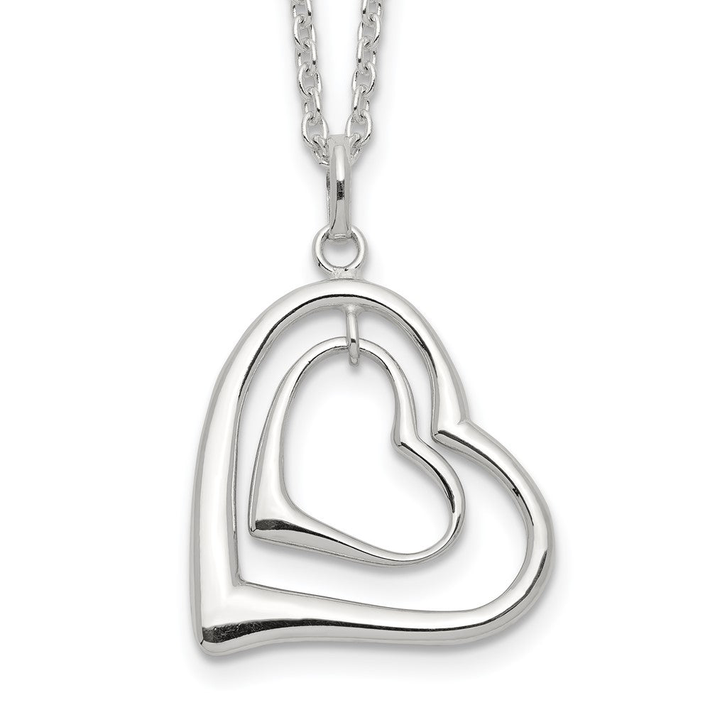 Sterling Silver Double Heart Necklace