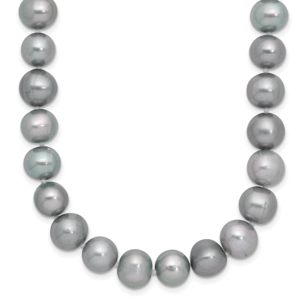 Sterling Silver Rhodium 8-9mm Grey FWC Pearl Necklace