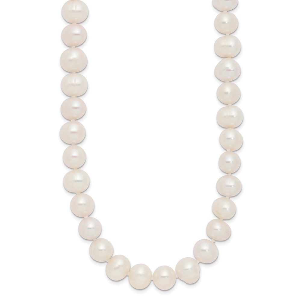 9-10mm White Semi-round Freshwater Cultured Pearl Slip-on Endless 80 inch Necklace