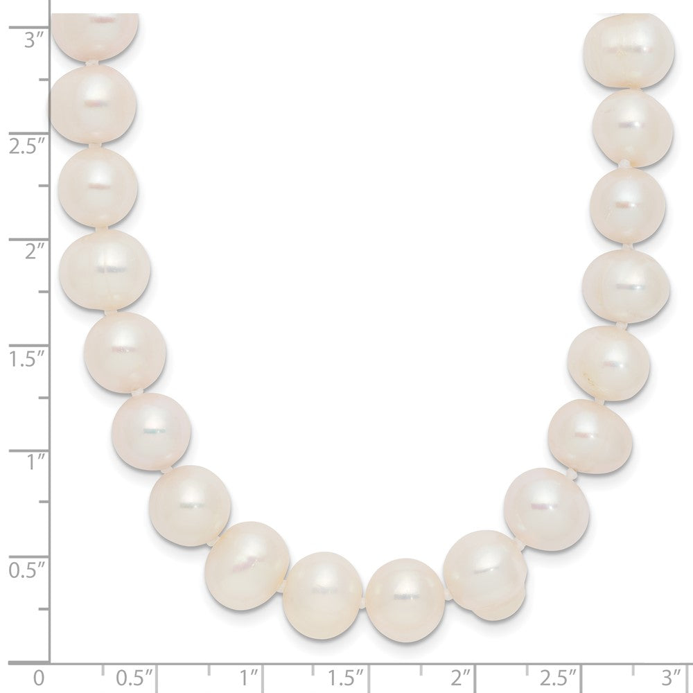 9-10mm White Semi-round Freshwater Cultured Pearl Slip-on Endless 80 inch Necklace