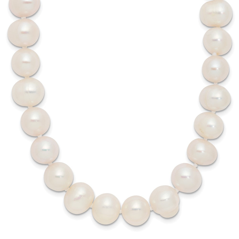 9-10mm White Semi-round Freshwater Cultured Pearl Slip-on Endless 80 inch Necklace