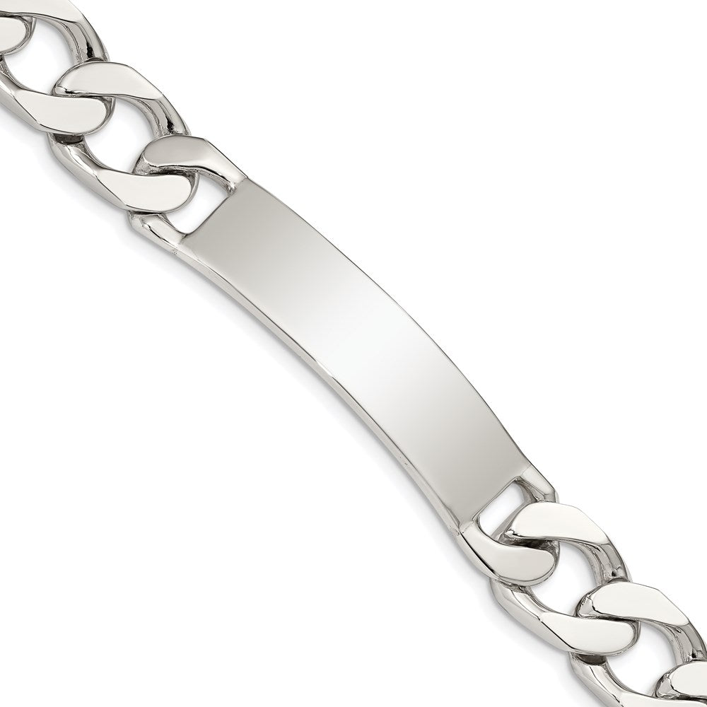 Sterling Silver Polished Engraveable Curb Link ID Bracelet