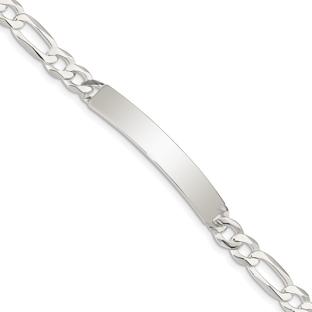 Sterling Silver Figaro Link ID Bracelet