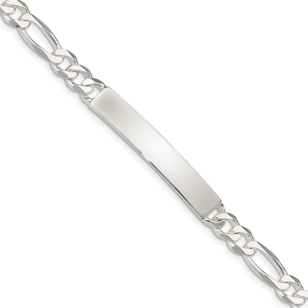 Sterling Silver Figaro Link ID Bracelet