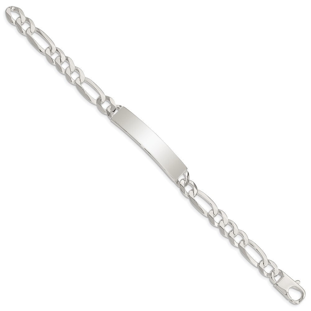 Sterling Silver Figaro Link ID Bracelet