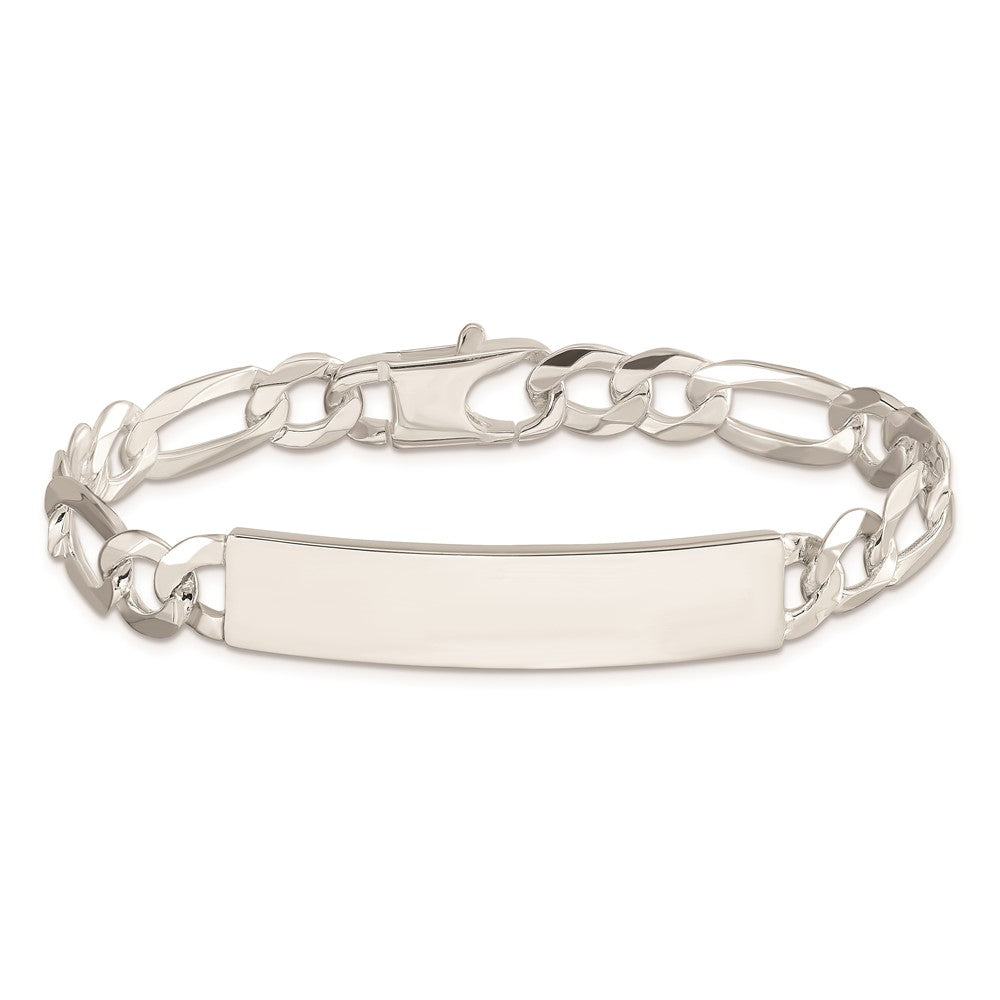 Sterling Silver Figaro Link ID Bracelet