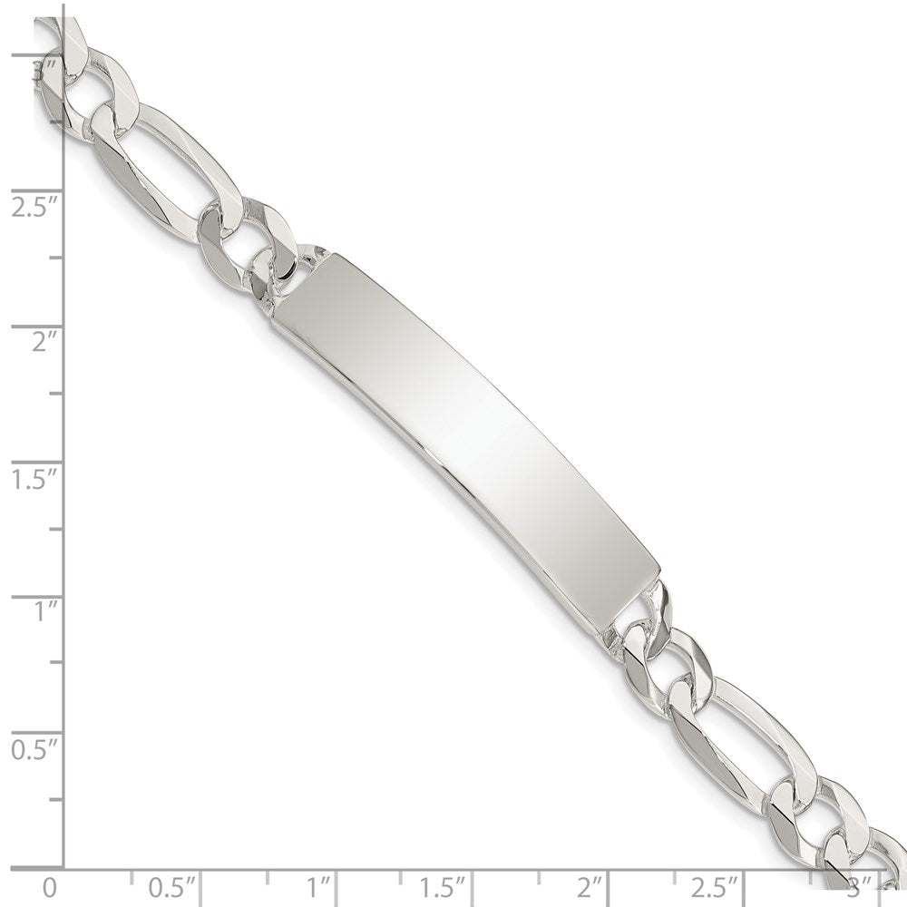 Sterling Silver Figaro Link ID Bracelet