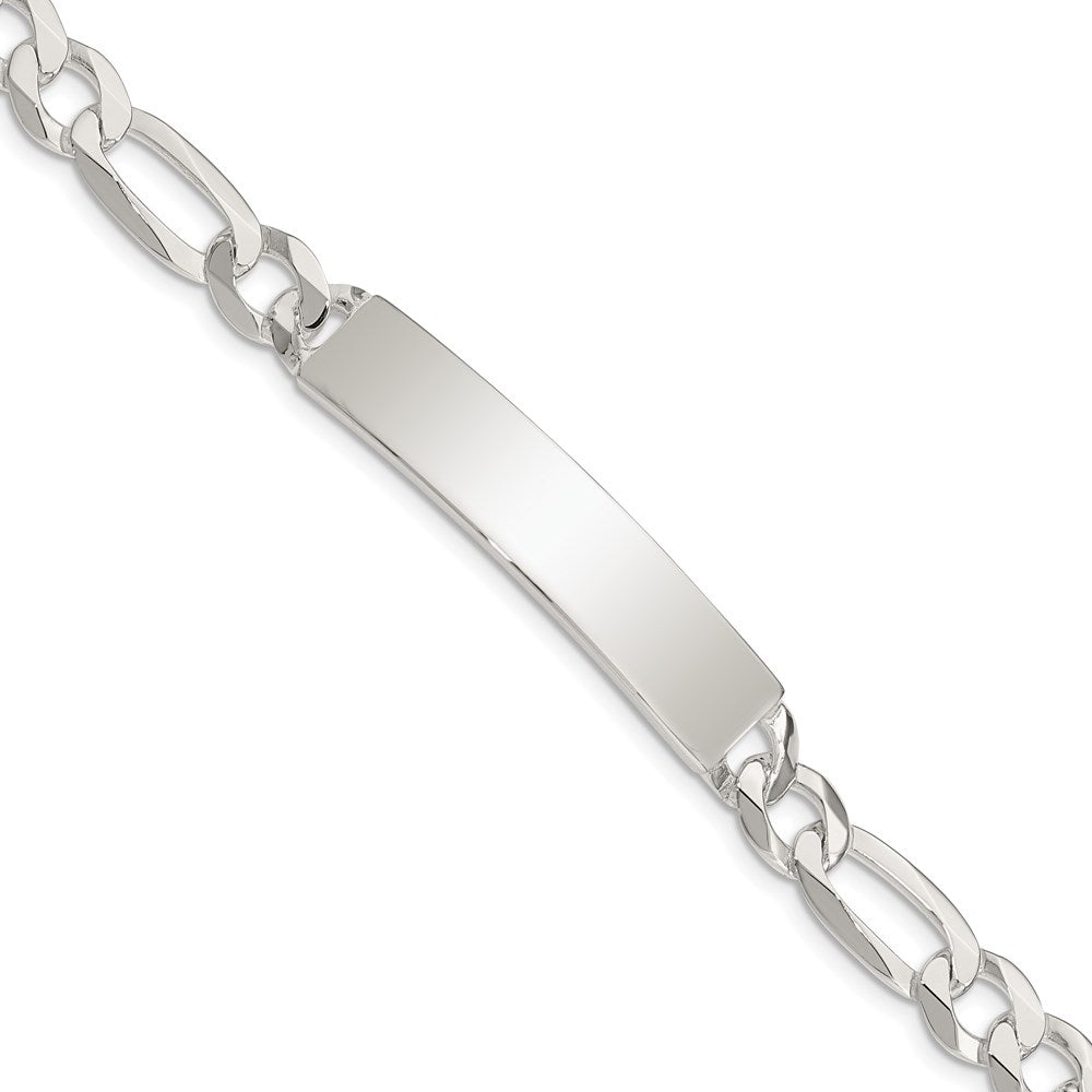 Sterling Silver Figaro Link ID Bracelet