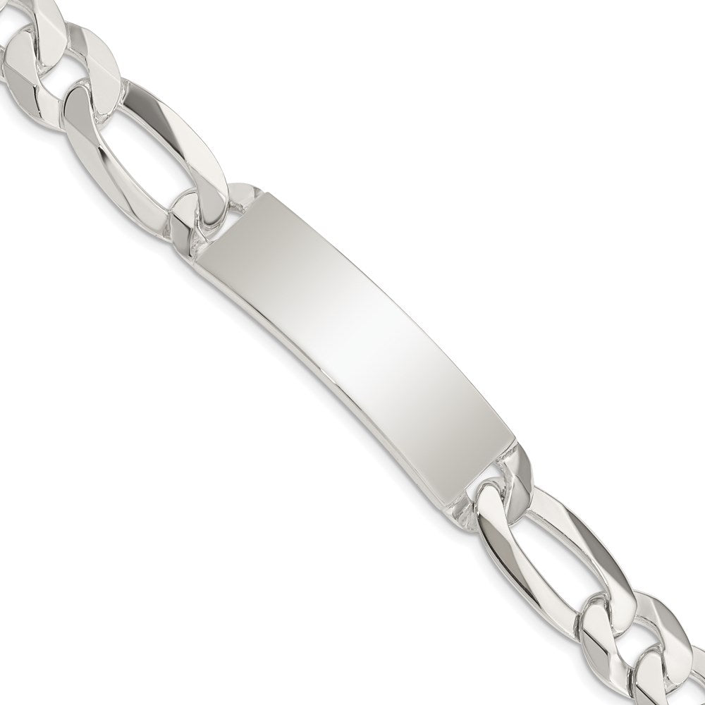 Sterling Silver Figaro Link ID Bracelet