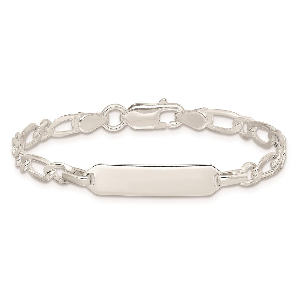 Sterling Silver Polished Engraveable Childrens ID Bracelet