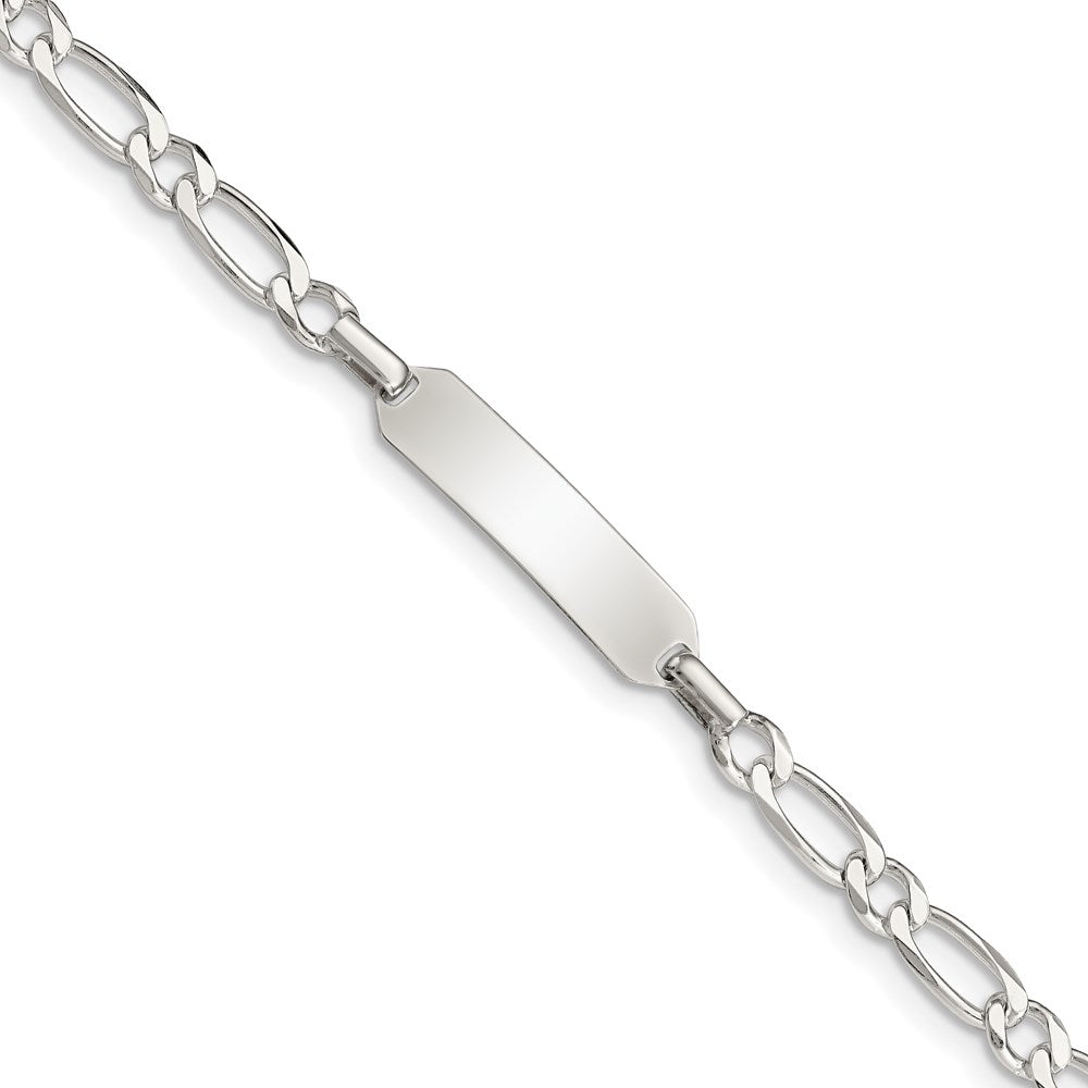 Sterling Silver 6inch Polished Engraveable Childrens ID Bracelet