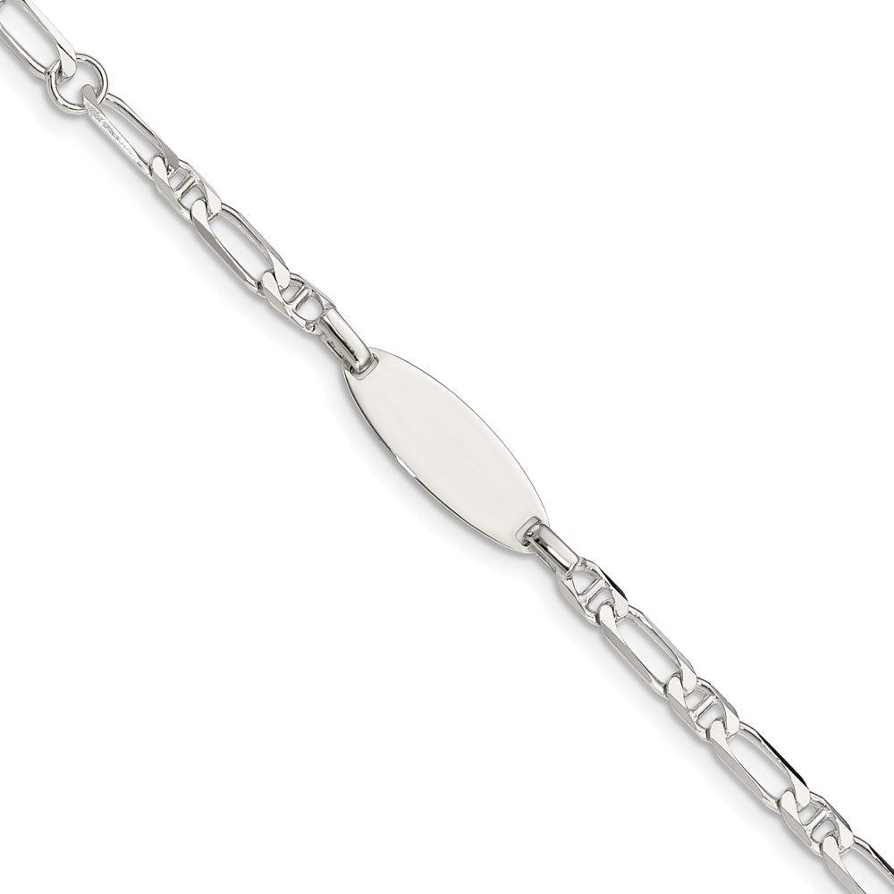 Sterling Silver Polished Engraveable 5in Plus 1in EXT Childrens ID Bracelet