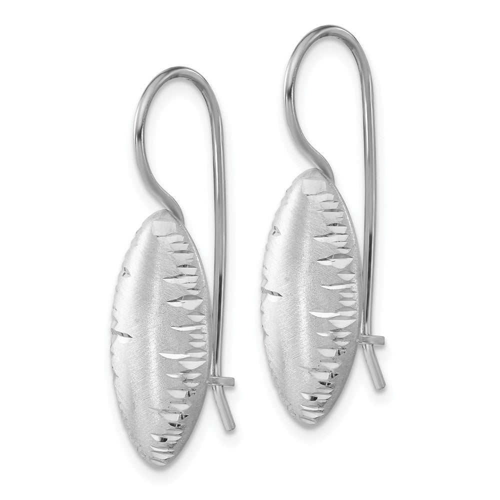 Sterling Silver Rhodium-plated Satin & Diamond-cut Dangle Earrings