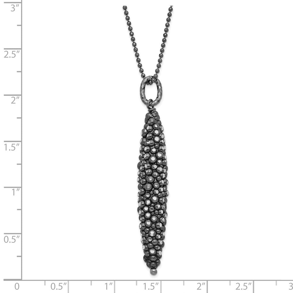 SS and Ruthenium Plated Textured w/ 2in ext. Necklace