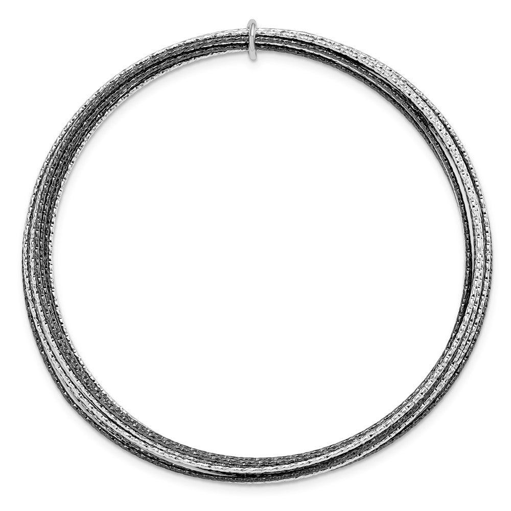 SS and Ruthenium Plated D/C 10 layer Slip-on Bangle