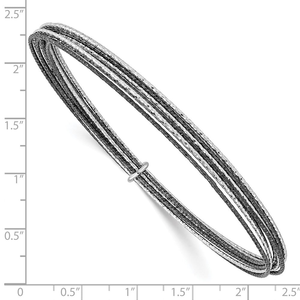 SS and Ruthenium Plated D/C 10 layer Slip-on Bangle