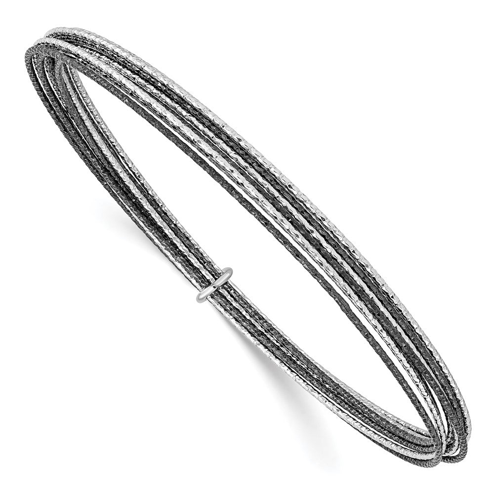 SS and Ruthenium Plated D/C 10 layer Slip-on Bangle