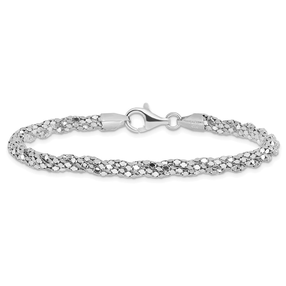 Sterling Silver Polished Mesh Bracelet