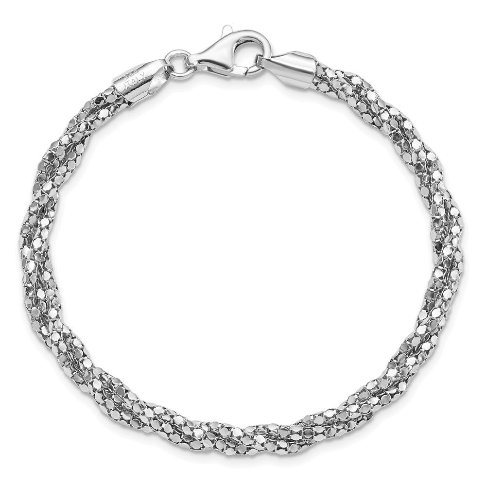 Sterling Silver Polished Mesh Bracelet