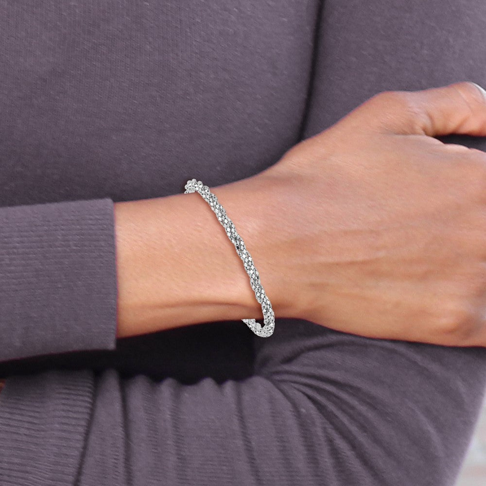 Sterling Silver Polished Mesh Bracelet