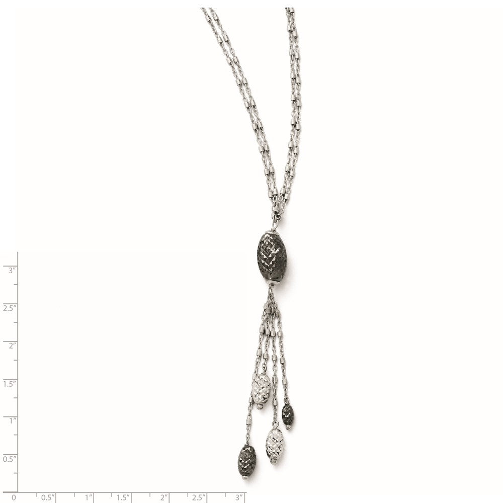 SS Ruthenium D/C Double Strand Necklace w/2in ext