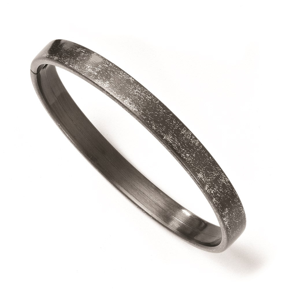 Sterling Silver Ruthenium-plated Flexible Bangle