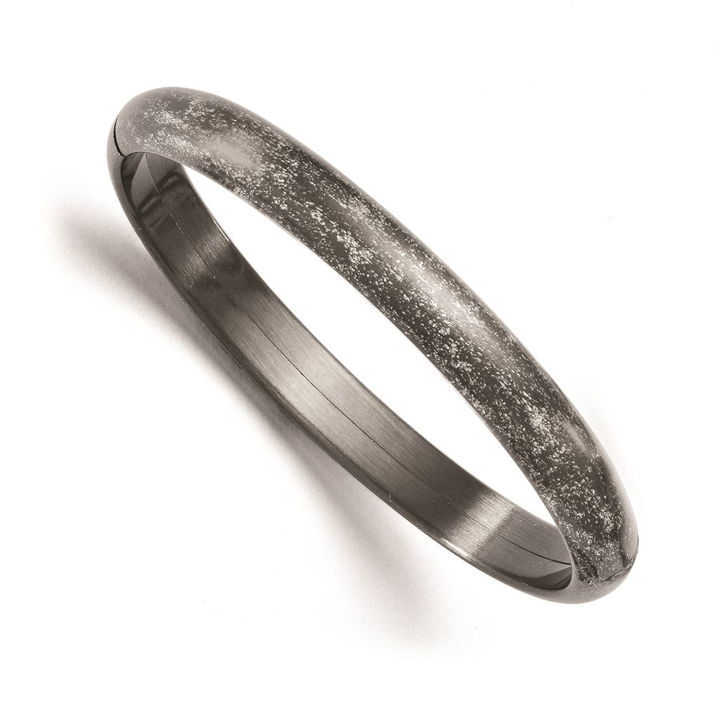 Sterling Silver Ruthenium-plated Flexible Bangle