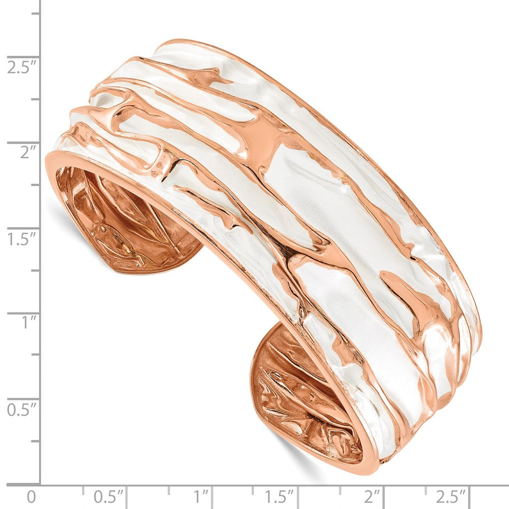 SS Rose Gold-plated Medium Domed Scrunch Bangle